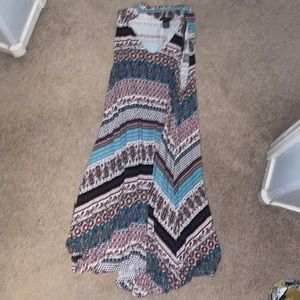 Dress, Very colorful, blue, purple, white, Flows nice, lightweight.